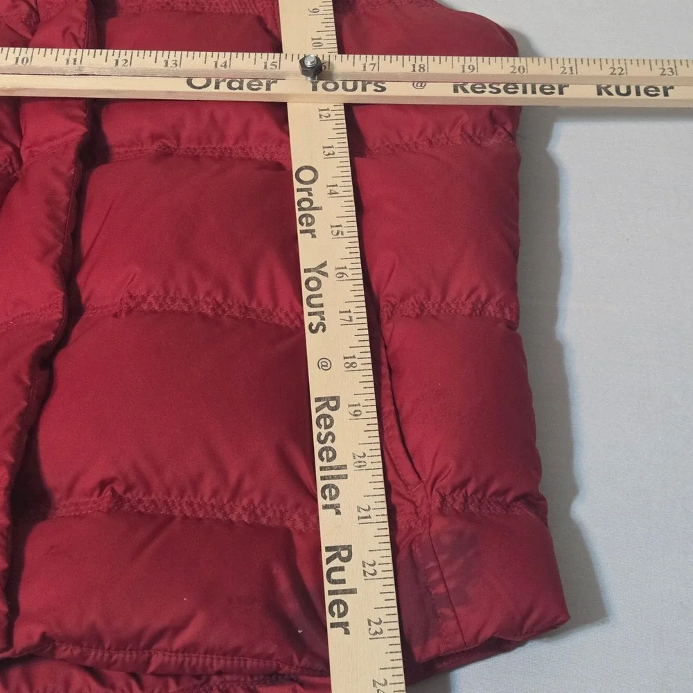 Eddie Bauer Goose Down Vest Men M Red Quilted Puffer Sleeveless Full Zip